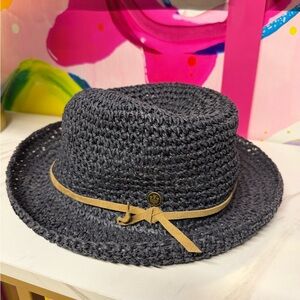 Stylish Gray Hat with Tan Accent